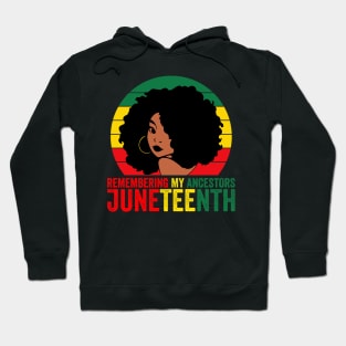 Juneteenth Remembre My Ancestors, 1865 Celebrate African American Freedom Day Women Hoodie